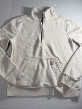 Carhartt Cream Half-Zip Kangaroo Pocket Sweatshirt